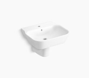 Kohler SPAN SQ WM 545X489 LAVATORY W HALF PED