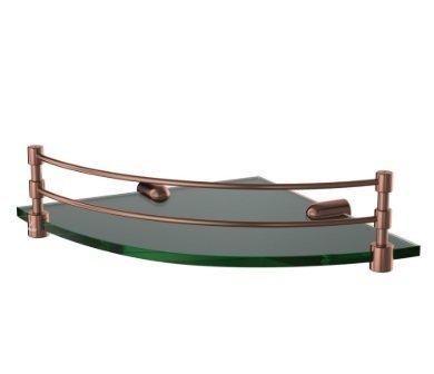 Jaquar Corner Glass Shelf (With Bracket) - Blush Gold Bright PVD