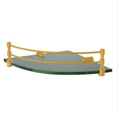 Jaquar Corner Glass Shelf (With Bracket) - Gold Matt PVD