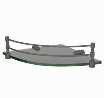 Jaquar Corner Glass Shelf (With Bracket) - Graphite