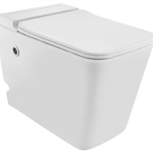 Jaquar Tankless Single Piece WC with UF Soft Close Slim Seat Cover, Hinges, Single Flush with Sensor Operated, Fixing Accessories and Accessories Set, Size: 360x590x450 Mm, P Trap- 180 mm - White