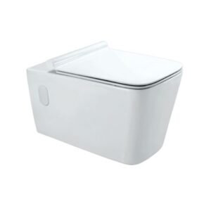Jaquar Wall Hung WC with UF Soft Close Slim Seat Cover, Hinges, Accessories Set, Size: 360x580x360 mm - White