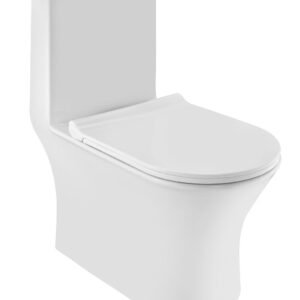 Jaquar RIMLESS SINGLE PIECES WC WITH PP SOFT CLOSE SLIM SIZE : 370X665X750 MM "S" TRAP - 220 MM