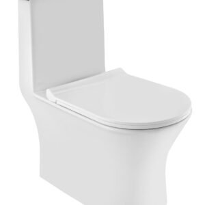 Jaquar RIMLESS SINGLE PIECES WC WITH PP SOFT CLOSE SLIM SIZE : 370X690X750 MM "S" TRAP - 300 MM