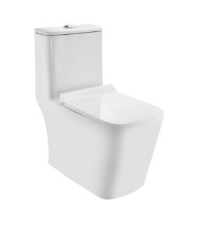 Jaquar Rimless Single Piece WC with PP Soft Close Slim Seat Cover, Hinges, Dual Flush Cistern Fittings, Fixing Accessories and Accessories Set Size: 365x680x745 Mm, S Trap- 300 mm - White
