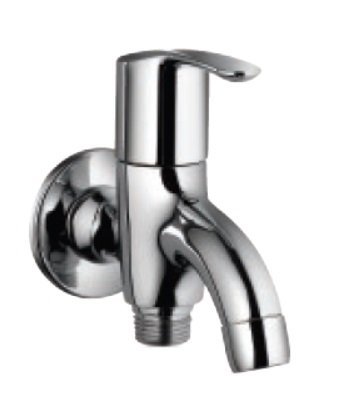 Essco 2-Way Bib Cock with Wall Flange - Chrome