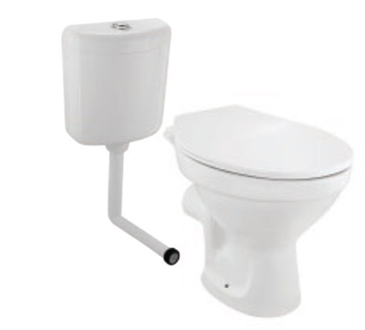 Essco EWC with Wall Hung Cistern, 39mm Drainag - White