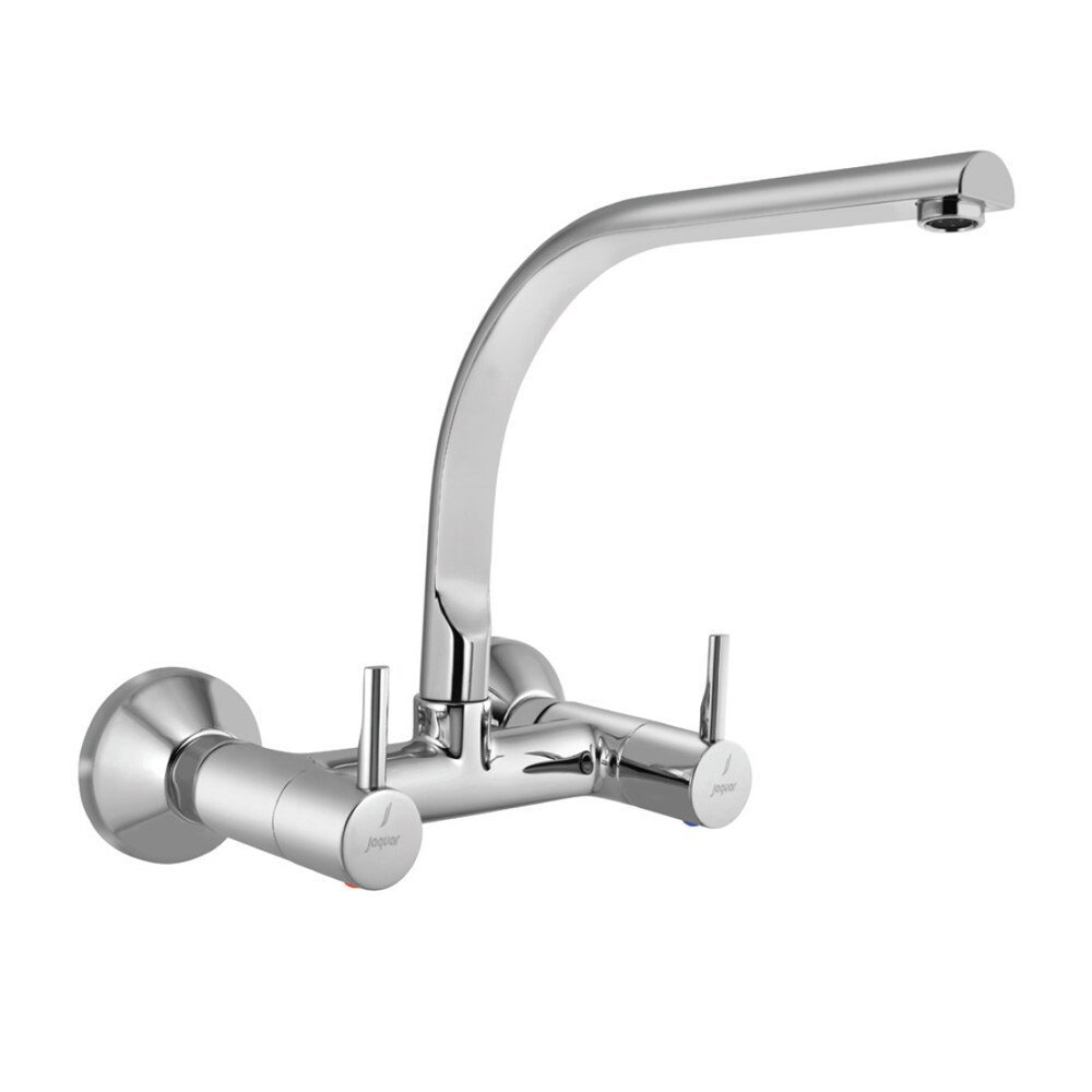 Jaquar Sink Mixer with Regular Swinging Spout (Wall Mounted Model) with Connecting Legs & Wall Flanges - Chrome