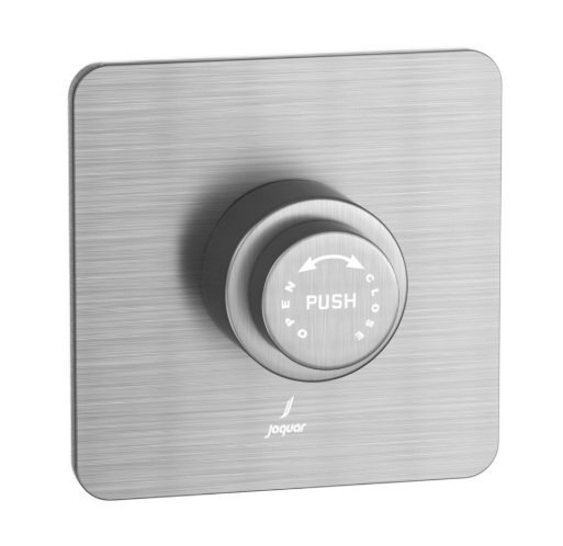 Jaquar Metropole Flush Valve Regular 32mm Size (Concealed Body) with Exposed Shut Off Provision & 100mm Square Plate - Stainless Steel