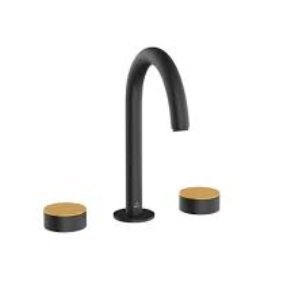 Jaquar 3- Hole Basin Mixer with Pipe Spout, Round Handle