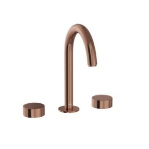 Jaquar 3- Hole Basin Mixer with Pipe Spout, Round Handle