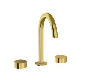 Jaquar 3- Hole Basin Mixer with Pipe Spout, Round Handle