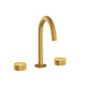 Jaquar 3- Hole Basin Mixer with Pipe Spout, Round Handle