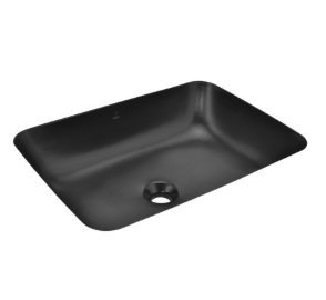 Jaquar Under Counter Basin Size: 600x450x170 mm Rectangular Black Matt