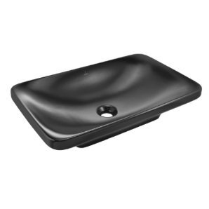 Jaquar TABLE TOP BASIN SIZE : 600X380X130 RECTANGULAR BLACK MATT