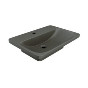Jaquar TABLE TOP BASIN WITH THREE TAP HOLE, SIZE : 600X450X175 MM GREY MATT