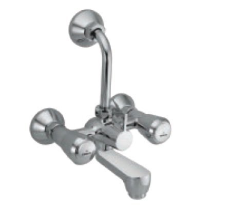 Essco Wall Mixer with 115 mm Long Bend Pipe for Connection to Overhead Shower (With Bush & Piston Diverter Fitting) with Aerator - Chrome