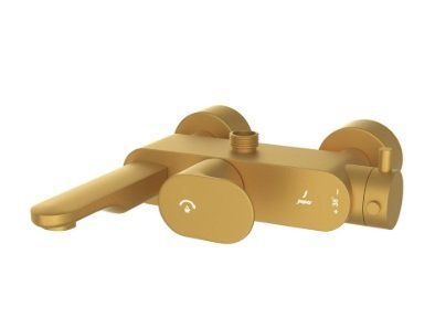 Jaquar Exposed Thermostatic Bath & Shower Mixer 2-In 1 - Gold Matt PVD
