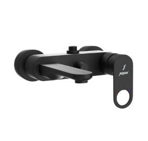 Jaquar Single Lever Wall Mixer with Provision for Connection to Exposed Shower Pipe (Sha-1211N) with Connecting Legs & Wall Flanges - Black Matt