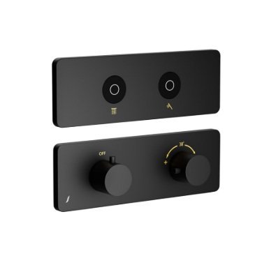 Jaquar Exposed Part Kit of Qluod Touch Shower System 2 Outlets for Rain & Hand Shower - Black Matt
