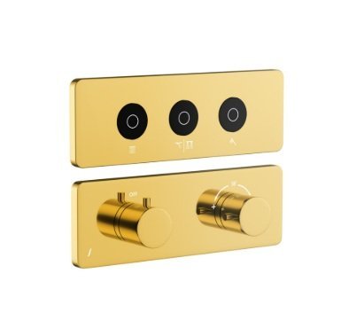 Jaquar Exposed Part Kit of Qluod Touch Shower System 3 Outlets for Rain, Mist / Water Fall Shower Mode & Hand Shower - Gold Bright PVD