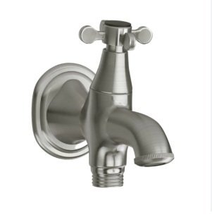 Jaquar 2-Way Bib Cock with Wall Flange - Stainless Steel