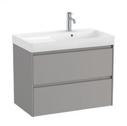 Roca Ona Unik Wall Hung Cabinet (Base unit with two drawers for right hand basin), Size: 800x460x645 mm, Matt Sand Grey