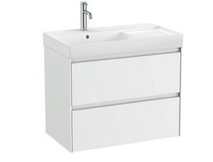 Roca Ona Unik Wall Hung Cabinet (Base unit with two drawers for left hand basin), Size: 800x460x645 mm, Matt White