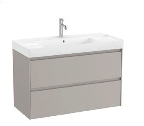 Roca Ona Unik Wall Hung Cabinet (Base unit with two drawers), Size: 1000x460x645 mm, Matt Sand Grey
