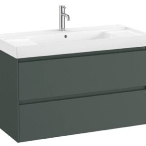 Roca Ona Unik Wall Hung Cabinet (Base unit with two drawers), Size: 1000x460x645 mm, Matt Green