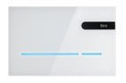 Roca EP2 - Electronic Glass Finished Operating Plate for Concealed Cistern with Automatic or Touchless Dual Flush, White Glass