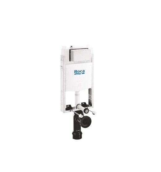 Roca Slendra Plus Slim Concealed Cistern with Wall Mounting Half Frame with Drainage Pipe, Installation Kit