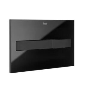 Roca PL7 Dual Flush Operating Plate for Concealed Cistern, Black Glass