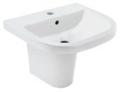 Roca Debba Wall Hung Basin with Fixing Accessories, Size: 500x420x170 mm, White