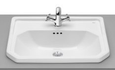Roca Carmen In Counter Top Basin with Tap Hole, Size: 600x450x200 mm, White