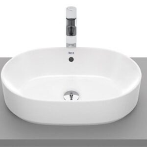 Roca Gap Oval Over Counter Top Basin, Size: 550x390x130 mm, White