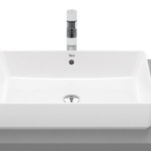 Roca Gap Rectangular Over Counter Top Basin, Size: 600x370x130 mm, White