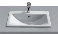 Roca Diverta In Counter Top Basin with Tap Hole, Size: 550x425x170 mm, White