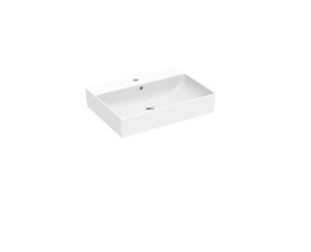 Roca Ona Rectangular Over Counter Top Basin With Tap Hole, Size: 600x440x120 mm, White