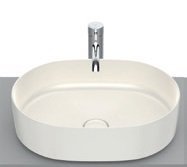 Roca Inspira Round Fineceramic Over Counter Top Basin, Universal Waste Coupling with Ceramic Plug, Size: 500x370x140 mm, Beige