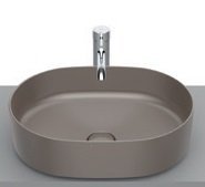 Roca Inspira Round Fineceramic Over Counter Top Basin, Universal Waste Coupling with Ceramic Plug, Size: 500x370x140 mm, Coffee