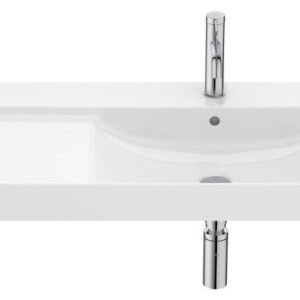Roca Ona Fineceramic Wall Hung or Vanity Basin with Fixing Accessories, Size: 800x460x160 mm, Supraglaze, White