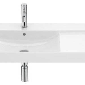 Roca Ona Fineceramic Wall Hung or Vanity Basin with Fixing Accessories, Size: 800x460x160 mm, Supraglaze, White