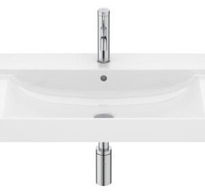 Roca Ona Fineceramic Wall Hung or Vanity Basin with Fixing Accessories, Size: 1000x460x160 mm, Supraglaze, White