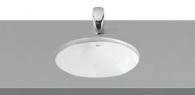 Roca Foro Round Under Counter Basin with Fixing Accessories, Size: 410x410x165 mm, White