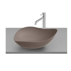 Roca Ohtake Fineceramic Over Counter Top Basin with Ceramic Plug, Size: 550x385x180 mm, Coffee