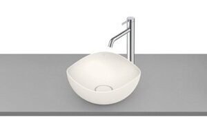 Roca Ohtake Fineceramic Over Counter Top Basin with Ceramic Plug, Size: 380x380x180 mm, Beige