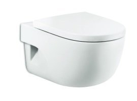 Roca Meridian Round Wall Hung Water Closet with Fixing Accessories, Size: 360x560x330 Mm, White