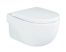 Roca Meridian Round Rimless Wall Hung Water Closet with Fixing Accessories, Size: 360x560x330 Mm, White