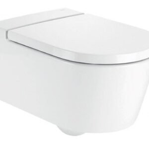 Roca Inspira Round Rimless Wall Hung Water Closet with Fixing Accessories, Size: 370x560x390 Mm, White